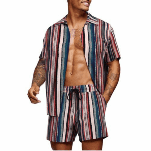 Men's Flower Casual Short Sleeve Hawaiian Shirt & Short