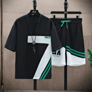 Men's Fashion Shorts And T-shirt Set -2 Pieces - Black