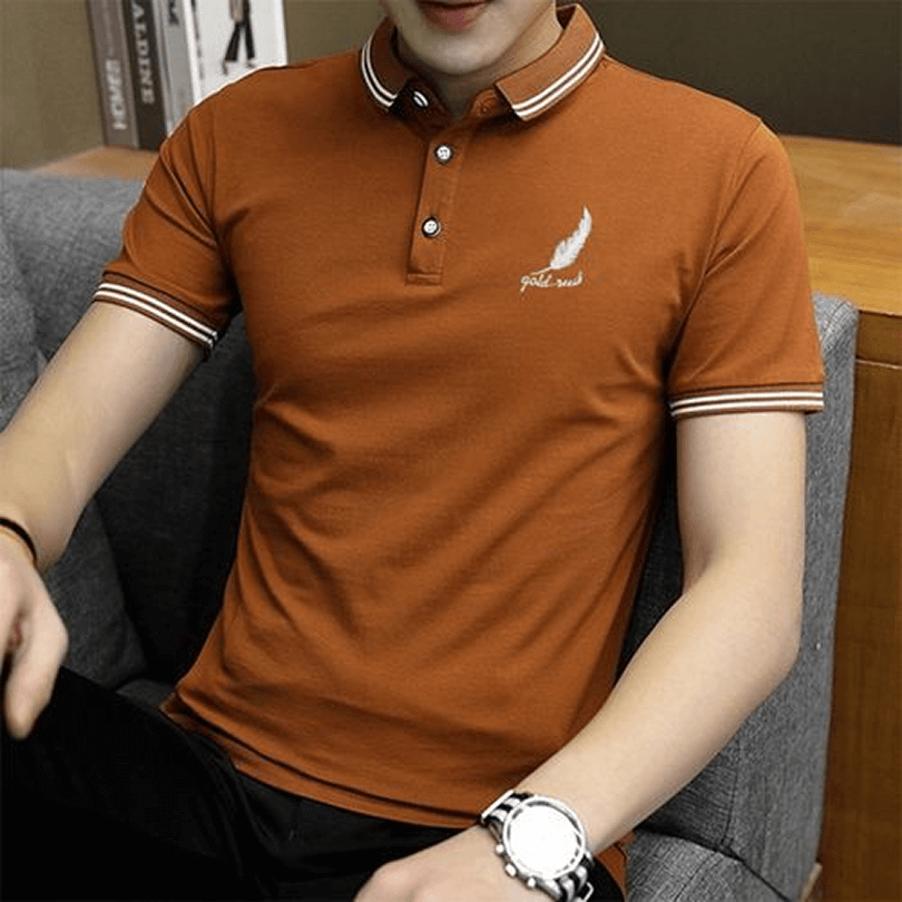 Men's Polo Shirt Business T-shirt – Brown